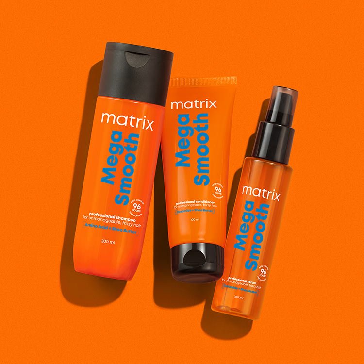 Matrix Mega Smooth Shampoo, Conditioner and Serum combo