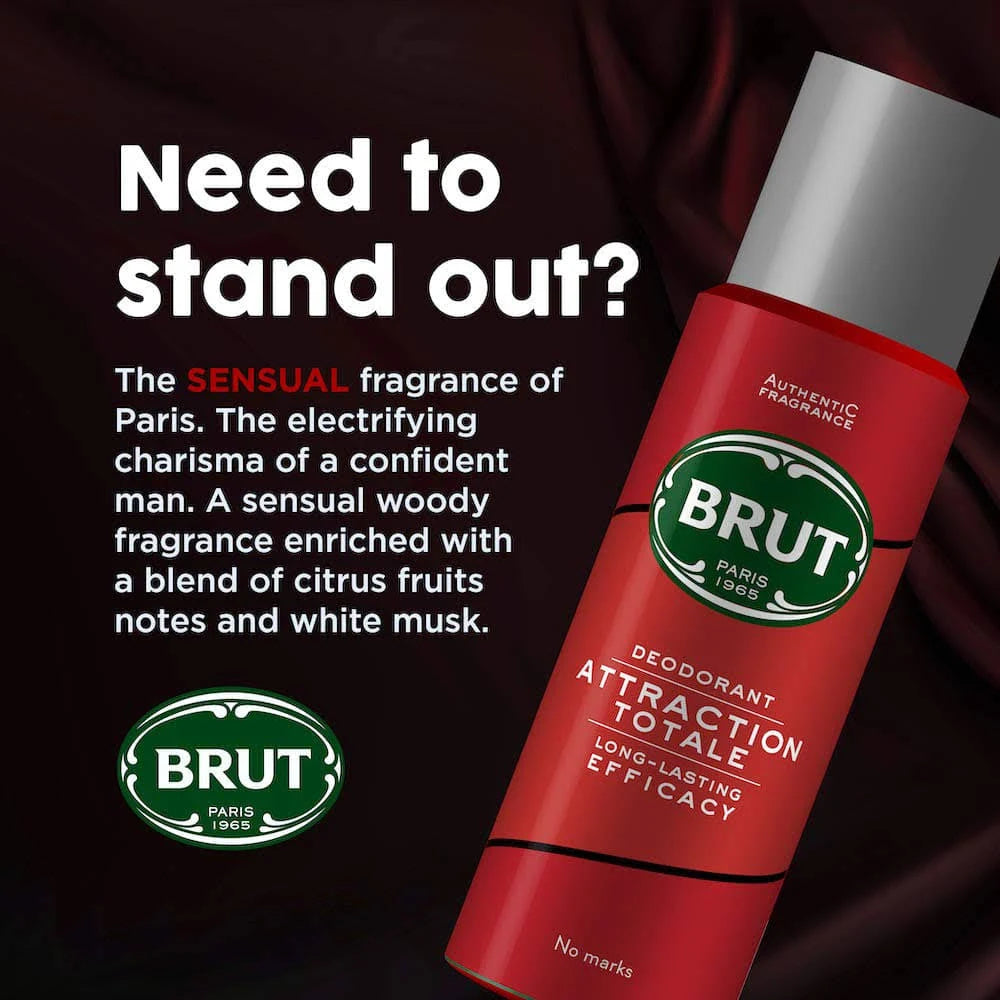 BRUT DEODRANT -ATTRACTION TOTALE 200ML