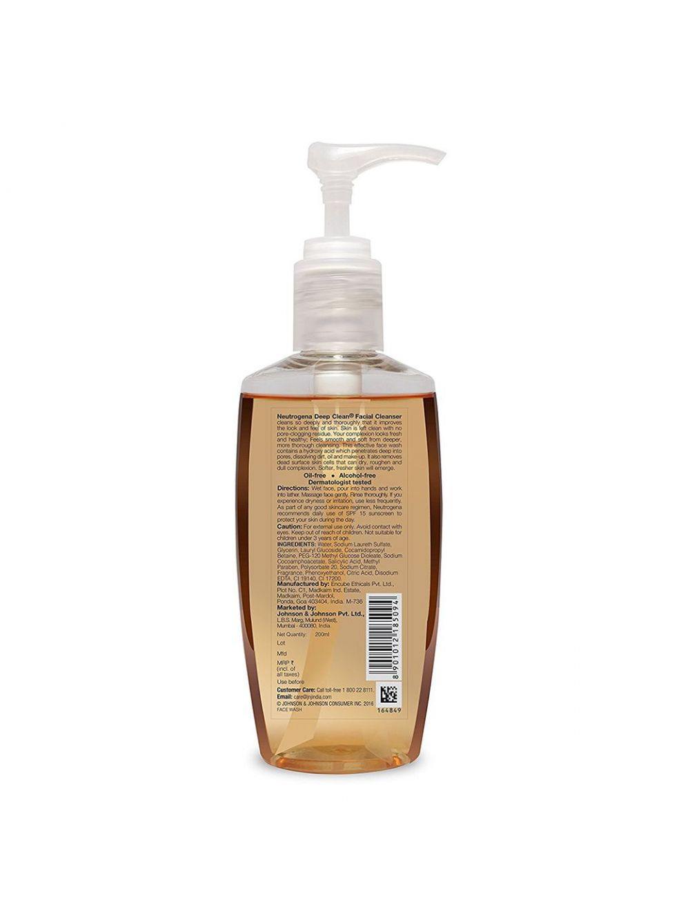 Neutrogena Deep Clean Facial Cleanser (200ml) - Niram