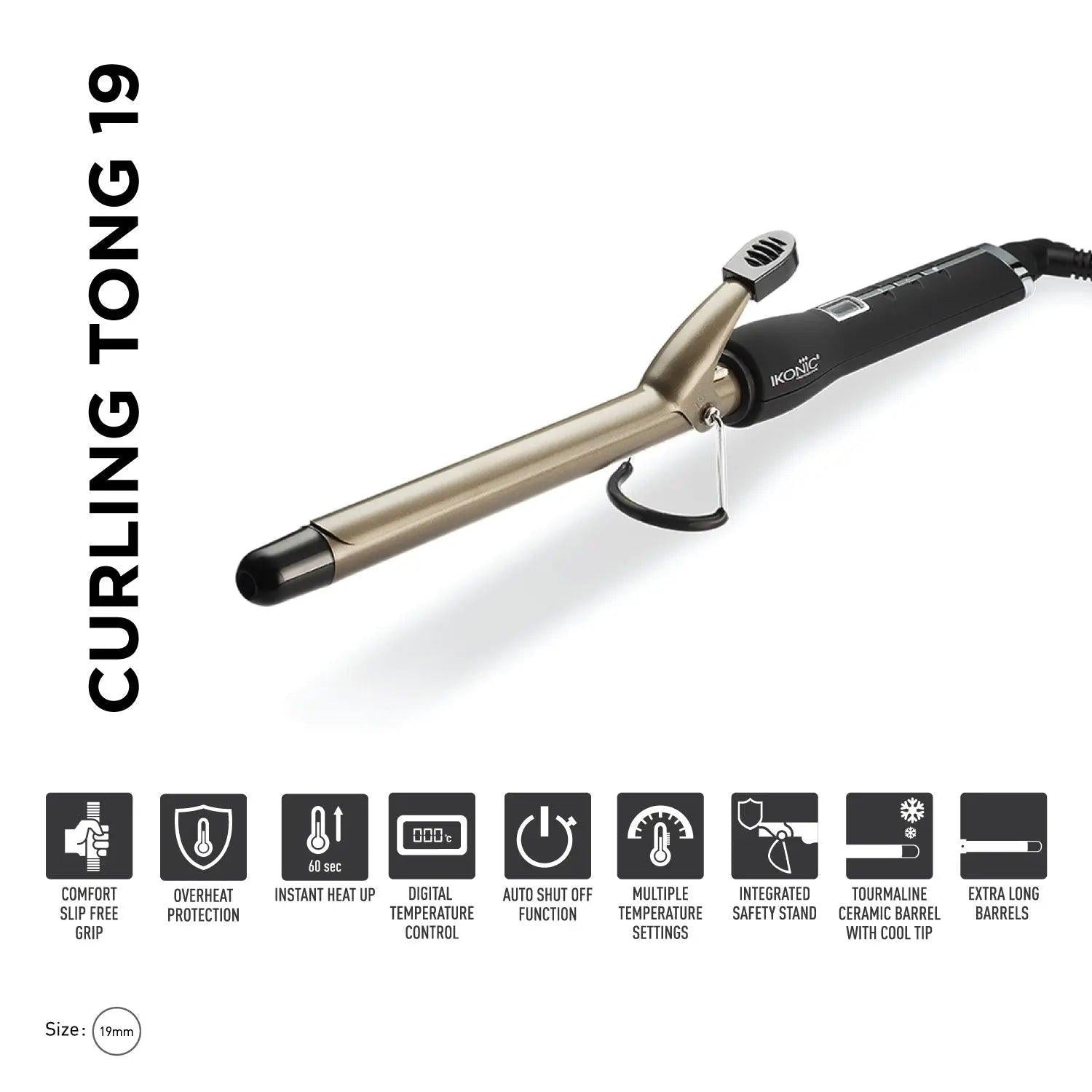 Ikonic Professional Curling Tong 19mm CT-19 - Niram