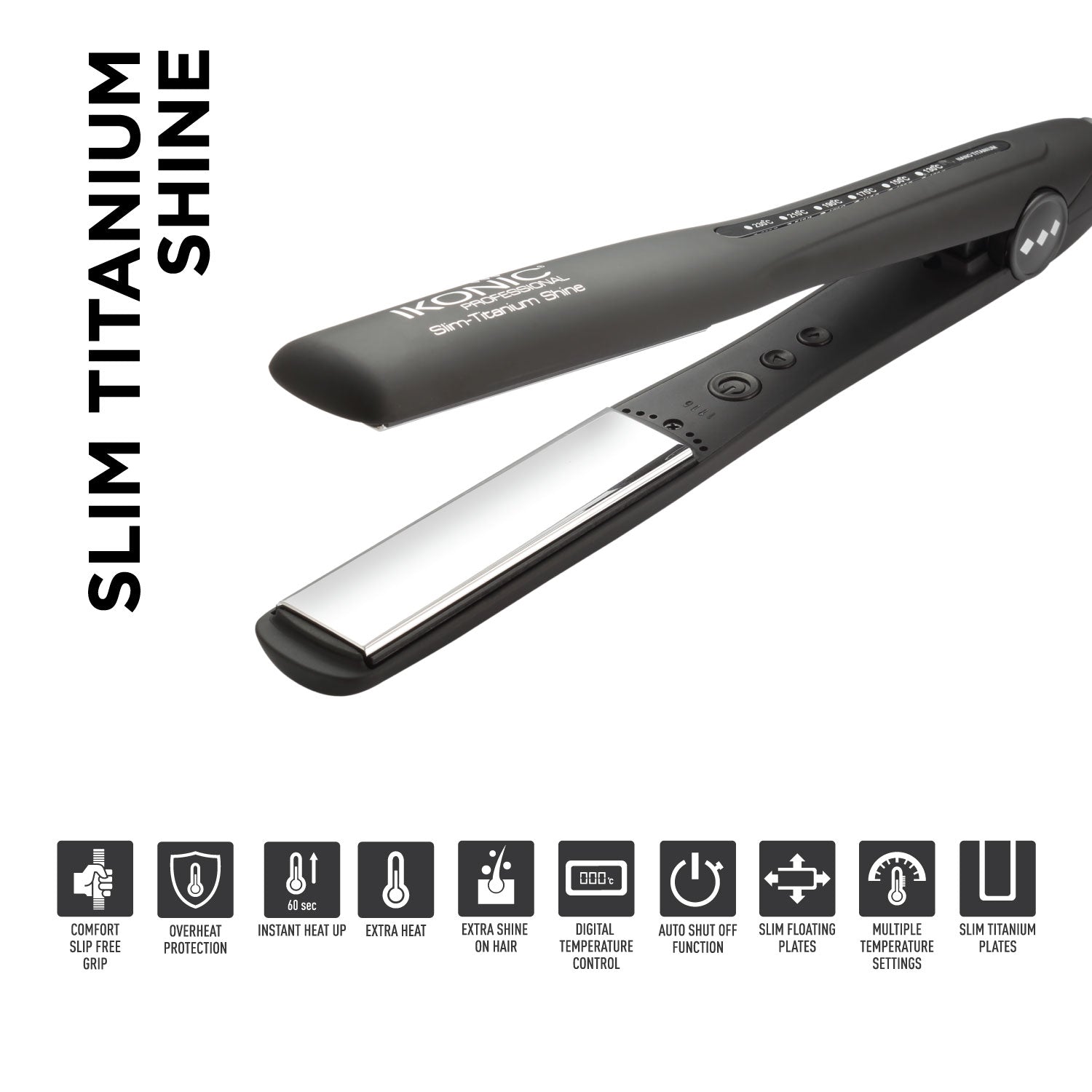 Ikonic Professional Straightener Slim Titanium Shine STS - Niram