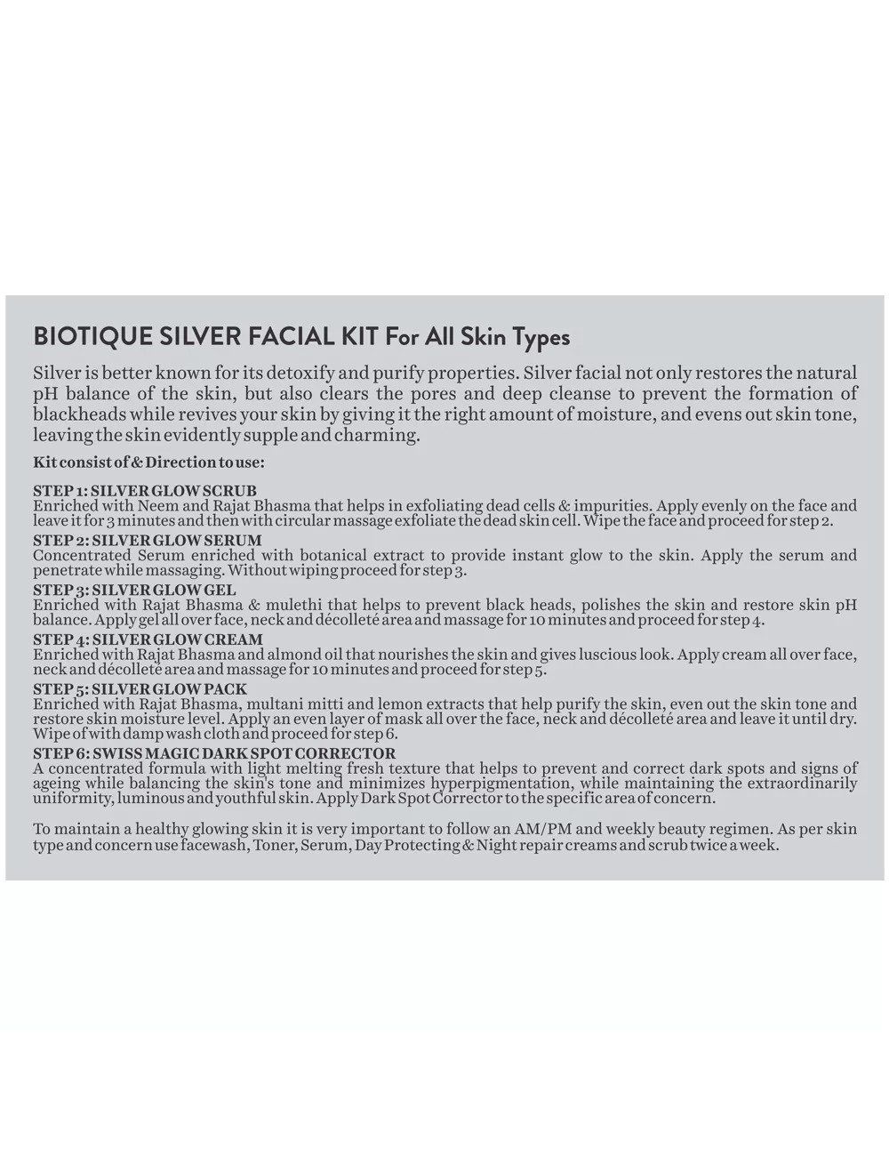 Biotique Silver Facial Kit (65gm) - Niram