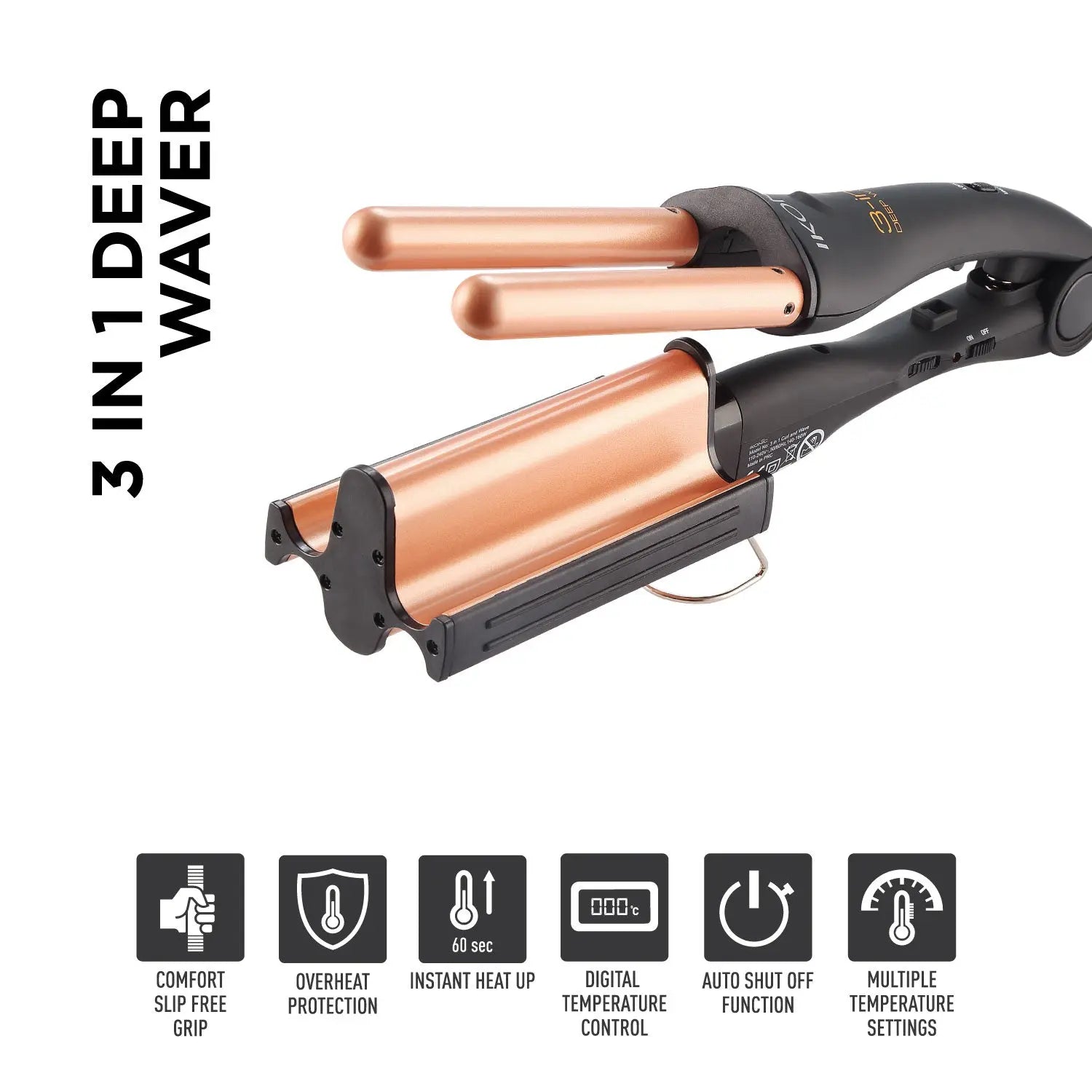 Ikonic Professional Hair Styler 3 in 1 Deep Waver - Niram