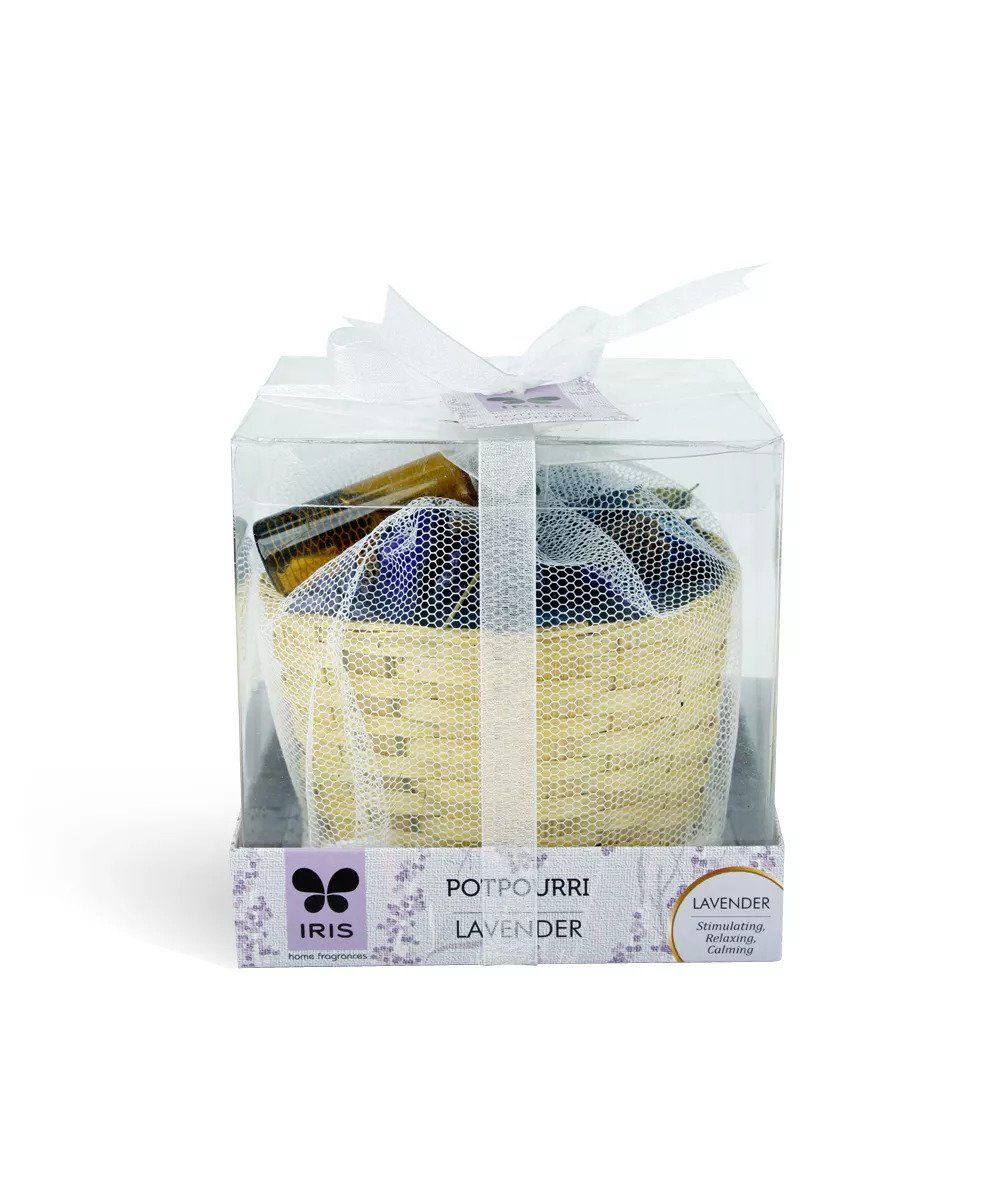 Iris Potpourri with Cane Basket - Lavender - Niram