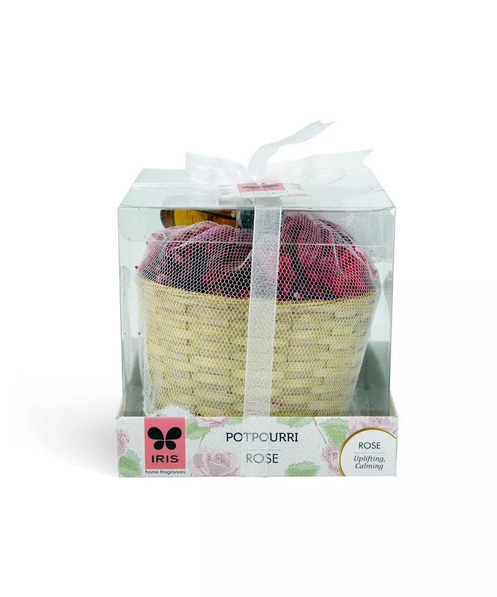 Iris Potpourri with Cane Basket - Rose - Niram