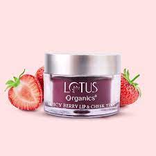 LOTUS ORGANICS + JUICY BERRY LIP & CHEEK TINT ENRICHED WITH SHEA BUTTER 10G