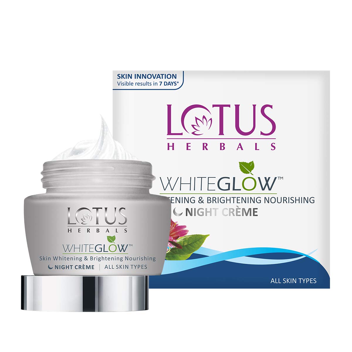 Lotus Herbals WHITEGLOW Skin Whitening & Brightening Nourishing Night Creme (60gm) - Niram Global Private Limited