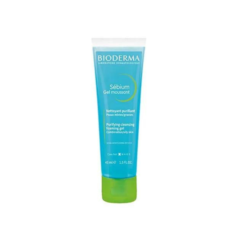 Bioderma Sebium Gel Moussant Purifying Cleansing Foaming Gel Combination To Oily Skin FaceWash (45ml) - Niram Global Private Limited