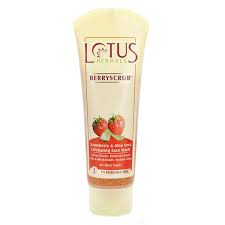 Lotus Herbals BERRYSCRUB Strawberry & Aloe Vera Exfoliating Face Wash (120gm) - Niram Global Private Limited