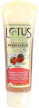 Lotus Herbals BERRYSCRUB Strawberry & Aloe Vera Exfoliating Face Wash 120G - Niram Global Private Limited
