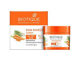 Biotique Bio Carrot Ultra Soothing Face CREAM Spf 40+ Sunscreen 50 G