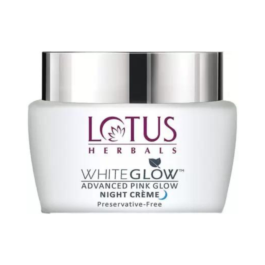 LOTUS HERBALS WHITE GLOW ADVANCED PINK GLOW NIGHT CREME 50G - Niram Global Private Limited