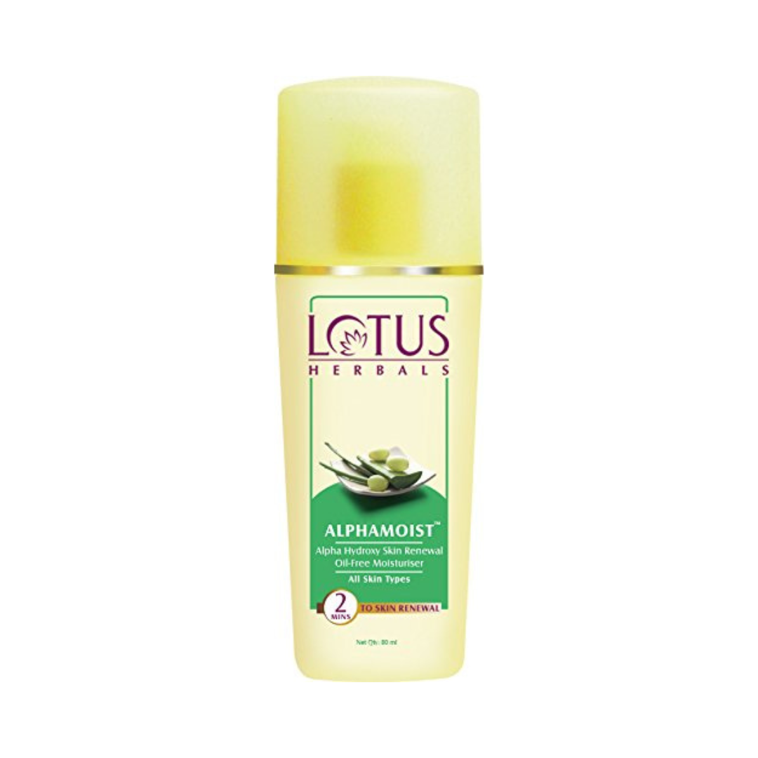 Lotus Herbals ALPHAMOIST Alpha Hydroxy Skin Renewal Oil-Free Moisturiser (80ml) - Niram Global Private Limited