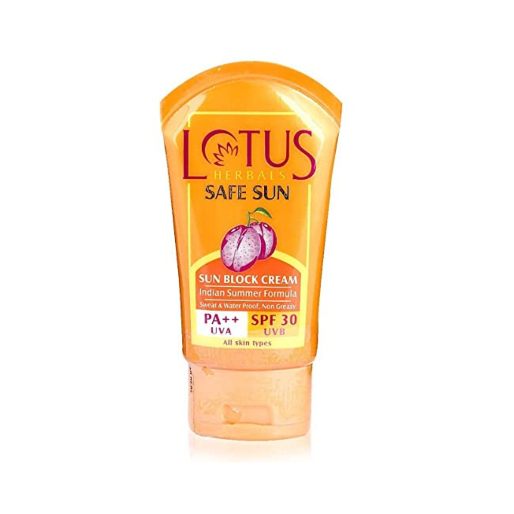 Lotus Herbals Safe Sun Sun Block Cream Indian Summer Formula PA++ SPF 30 (50gm) - Niram Global Private Limited