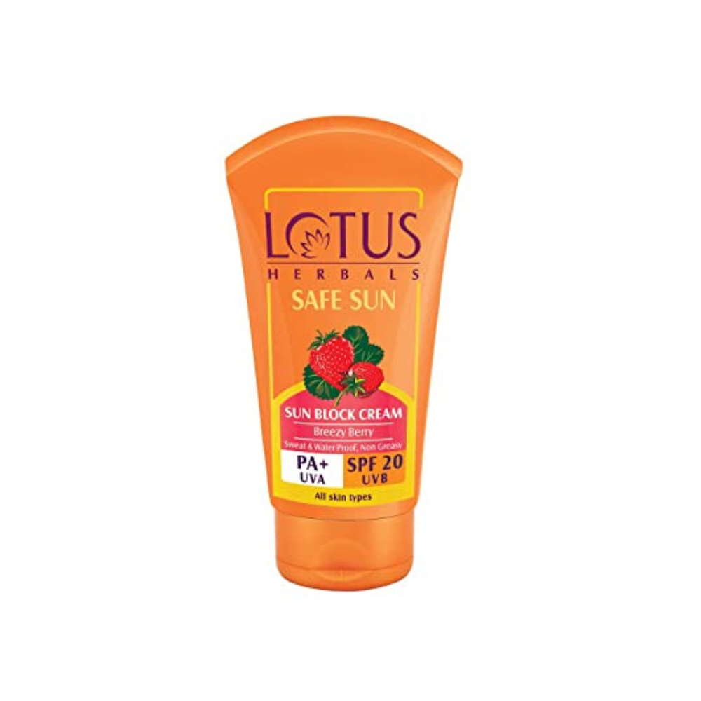 Lotus Herbals Safe Sun Sun Block Cream PA+ SPF 20 (100gm) - Niram Global Private Limited