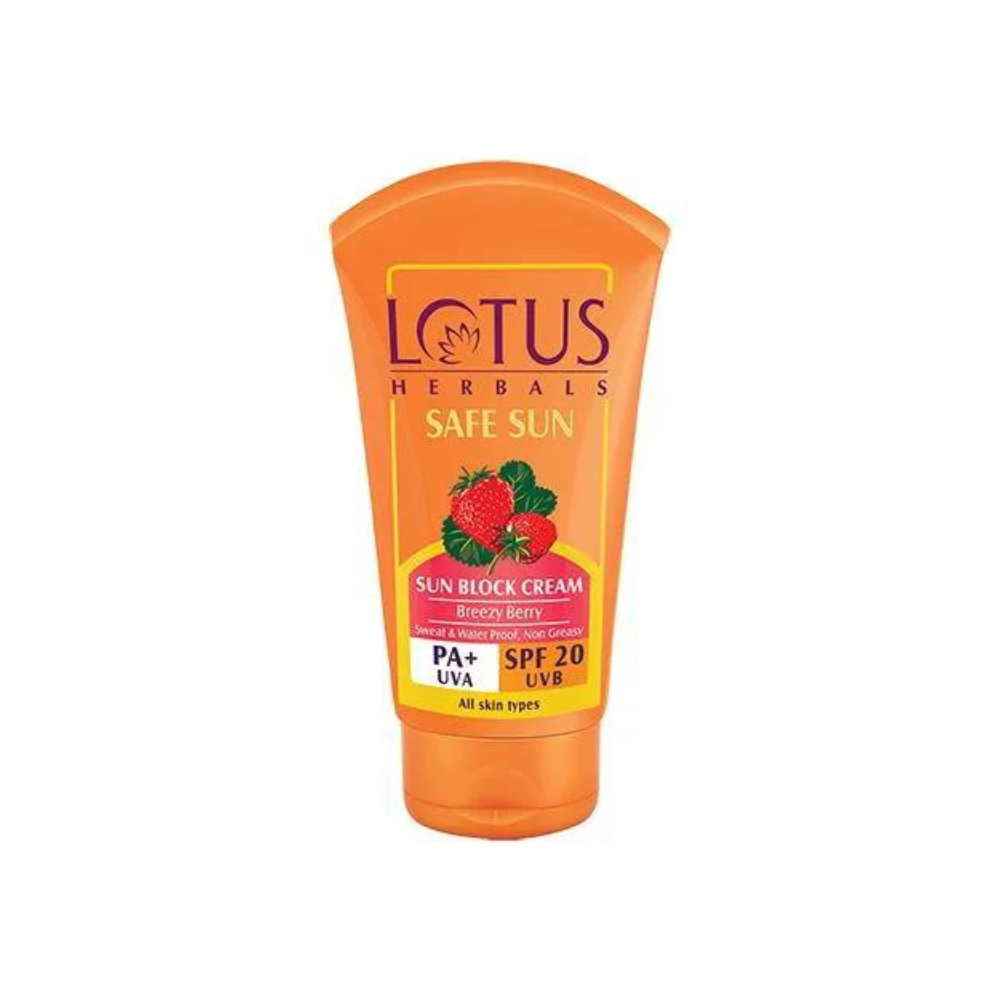 Lotus Herbals Safe Sun Sun Block Cream PA+ SPF 20 (50gm) - Niram Global Private Limited