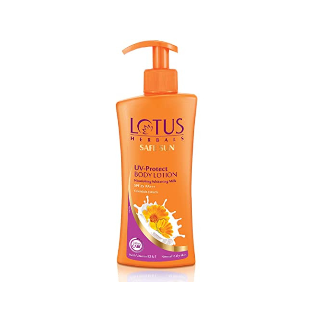 Lotus Herbals Safe Sun UV-Protect BODY LOTION Nourishing Whitening Milk SPF 25 PA+++ (250ml) - Niram Global Private Limited