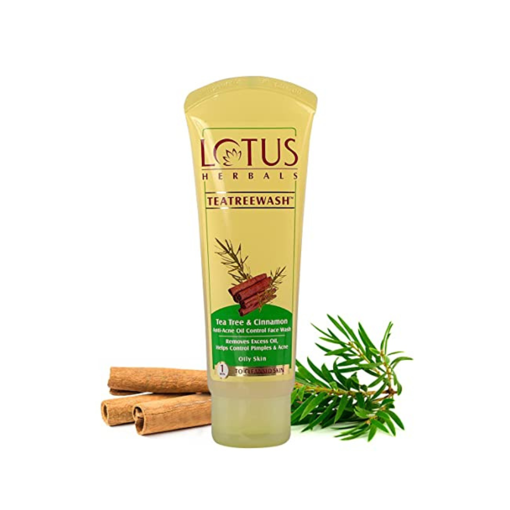 Lotus Herbals TEATREEWASH Tea Tree & Cinnamon Anti-Acne Oil Control Face Wash (120gm) - Niram Global Private Limited
