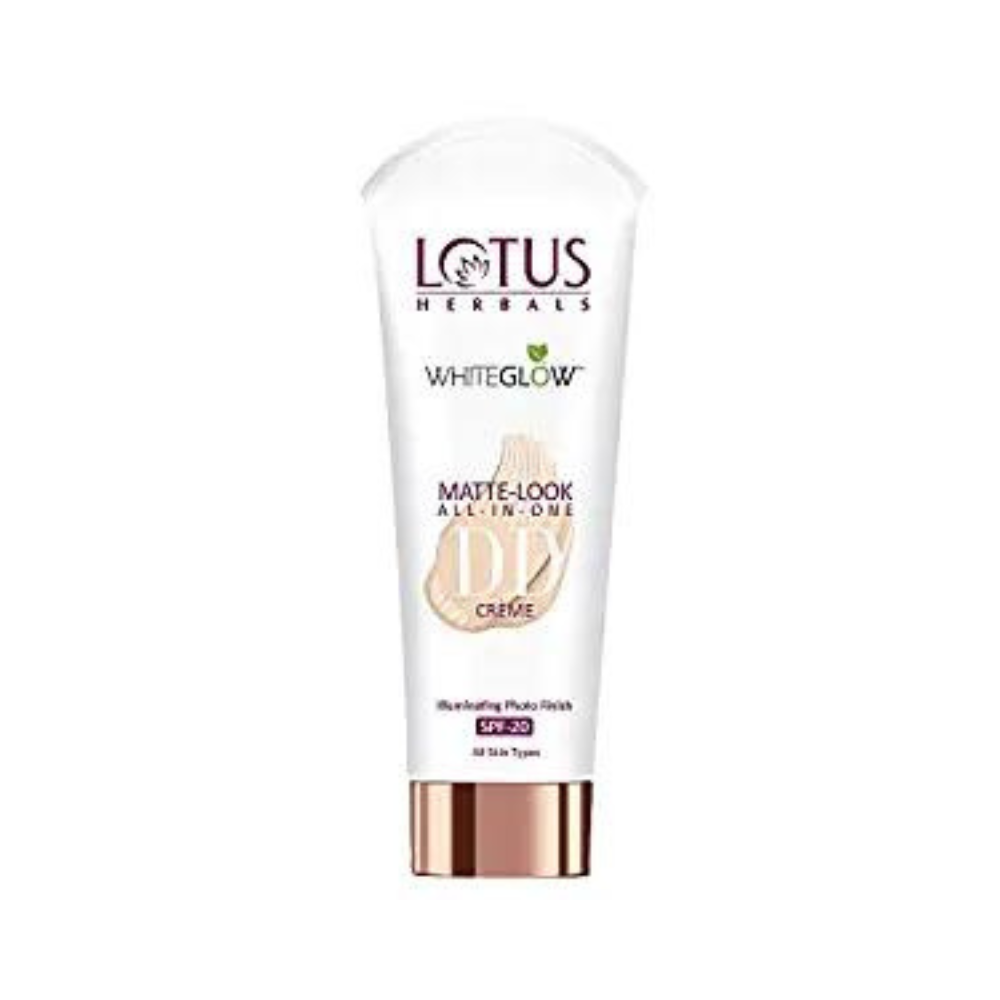 Lotus Herbals WhiteGlow Matte Look All in One DD Creme SPF 20 - Pink Beige D1 (30gm) - Niram Global Private Limited