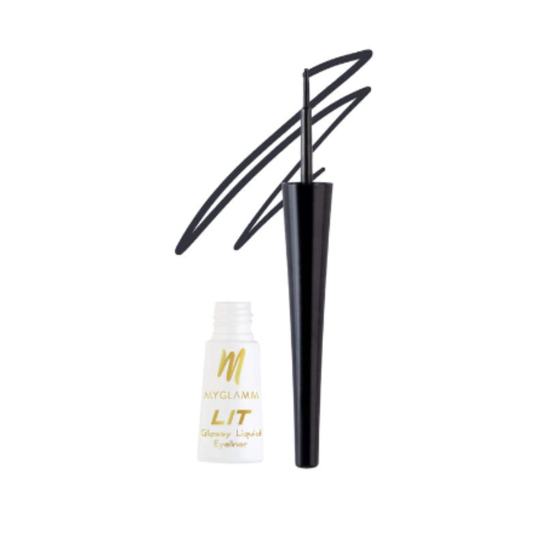 Myglamm lit glossy liquid eyeliner 02 black party