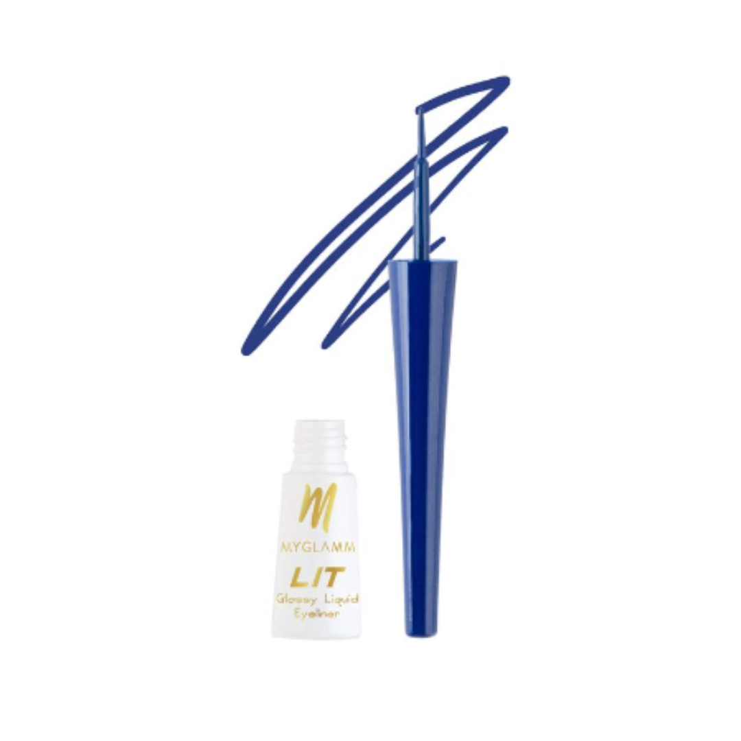 Myglamm lit glossy liquid eyeliner 03 blue birthday