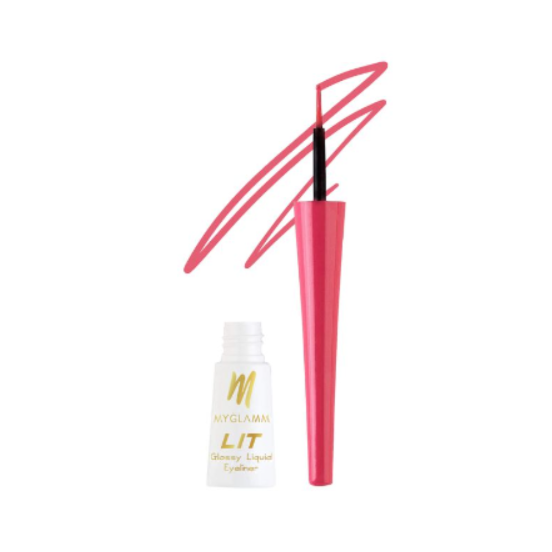 Myglamm lit glossy liquid eyeliner 01 pink rave