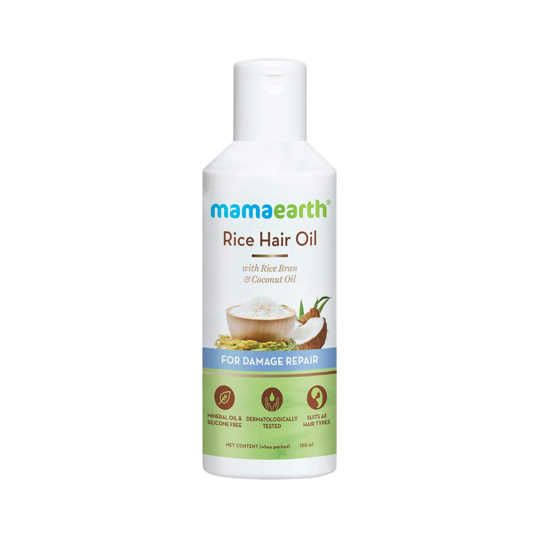 Mamaearth Rice Hair Oil with Rice Bran & Coconut Oil For Damaged, Dry and Frizzy Hair β 150ml - Niram Global Private Limited