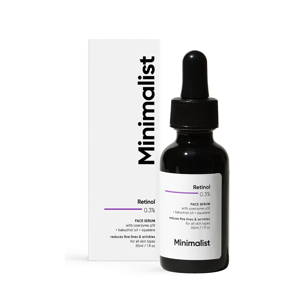 Minimalist 0.3% Retinol Face Serum For Anti Aging For Beginners, Night Face Serum With Retinol & Q10 To Reduce Fine Lines & Wrinkles, For Women - Niram Global Private Limited