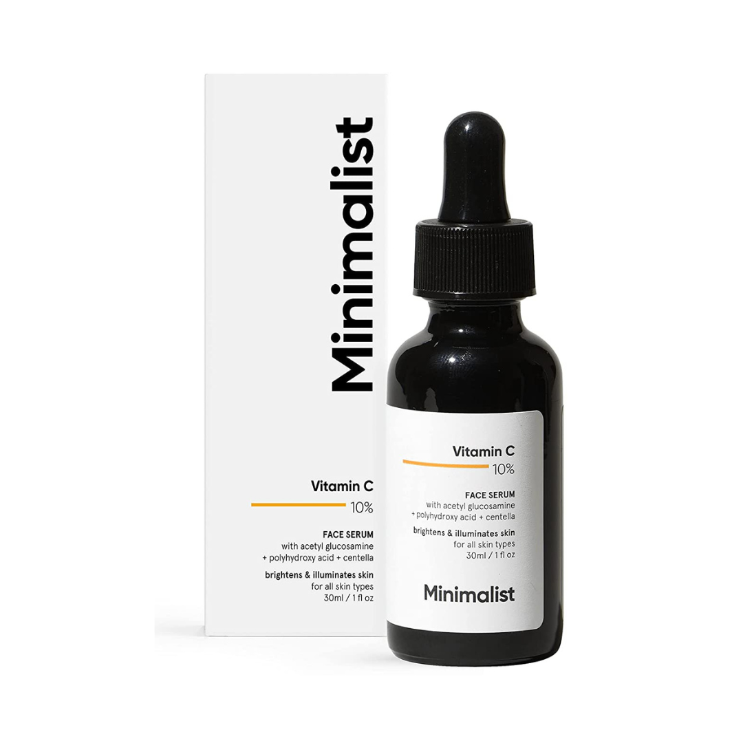 Minimalist 10% Vitamin C Face Serum for Glowing Skin (Beginner Friendly Potent Vitamin C Formula) | Highly Stable & Effective Skin Brightening Vit C Serum | Non Irritating | 30 ml - Niram Global Private Limited