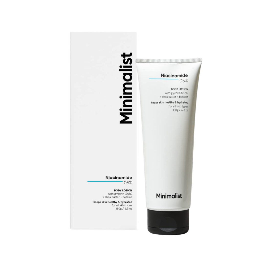 Minimalist Niacinamide 5% Body Lotion, Repairs Skin Barrier, Nourishes With Shea Butter, For Men & women ,180 g - Niram Global Private Limited