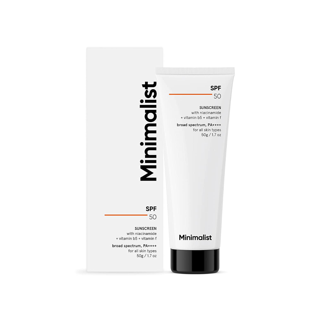 minimalist SPF50 Sunscreen Cream SPF 50 Lightweight, No White Cast, Broad Spectrum PA ++++, Acne Safe, For Men & Women, 50 gm - Niram Global Private Limited