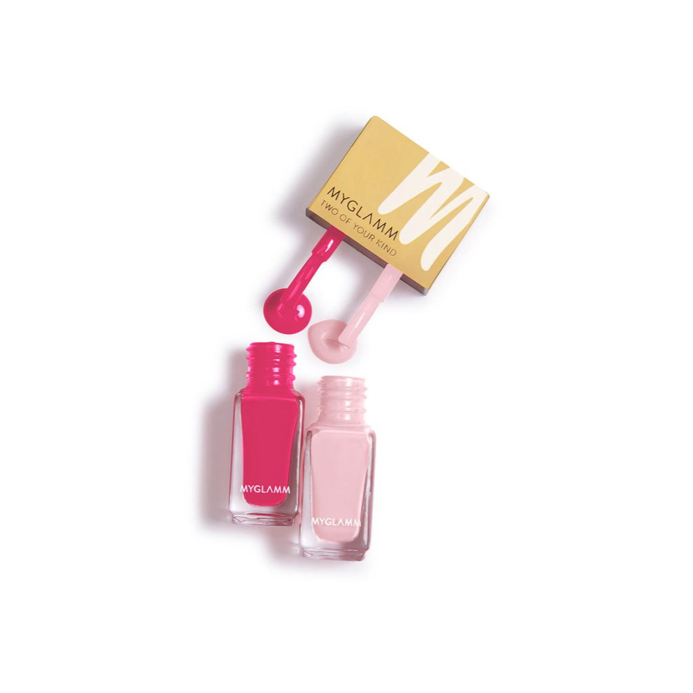 Myglamm two of your kind long lasting nail enamel duo toyk 03 promise rings