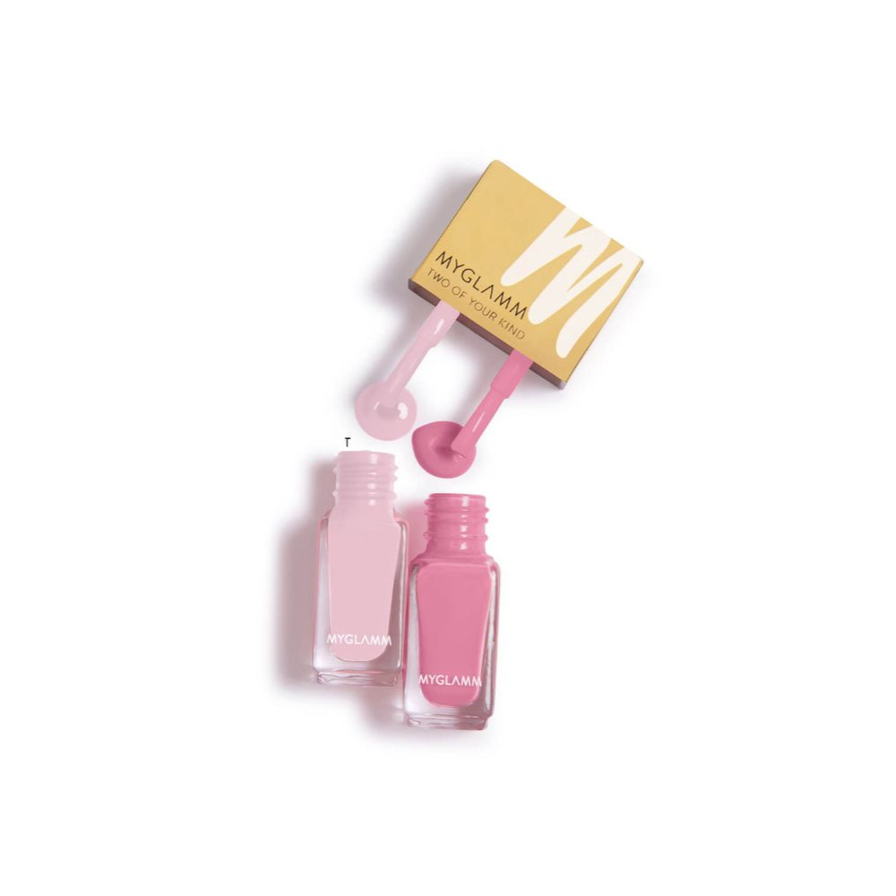 Myglamm two of your kind long lasting nail enamel duo toyk 05 flower bouquet