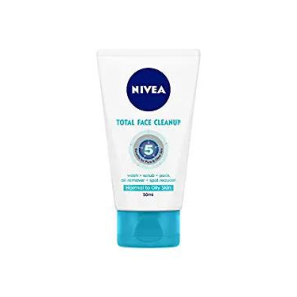 Nivea Total Face Cleanup Face Wash (50ml) - Niram Global Private Limited