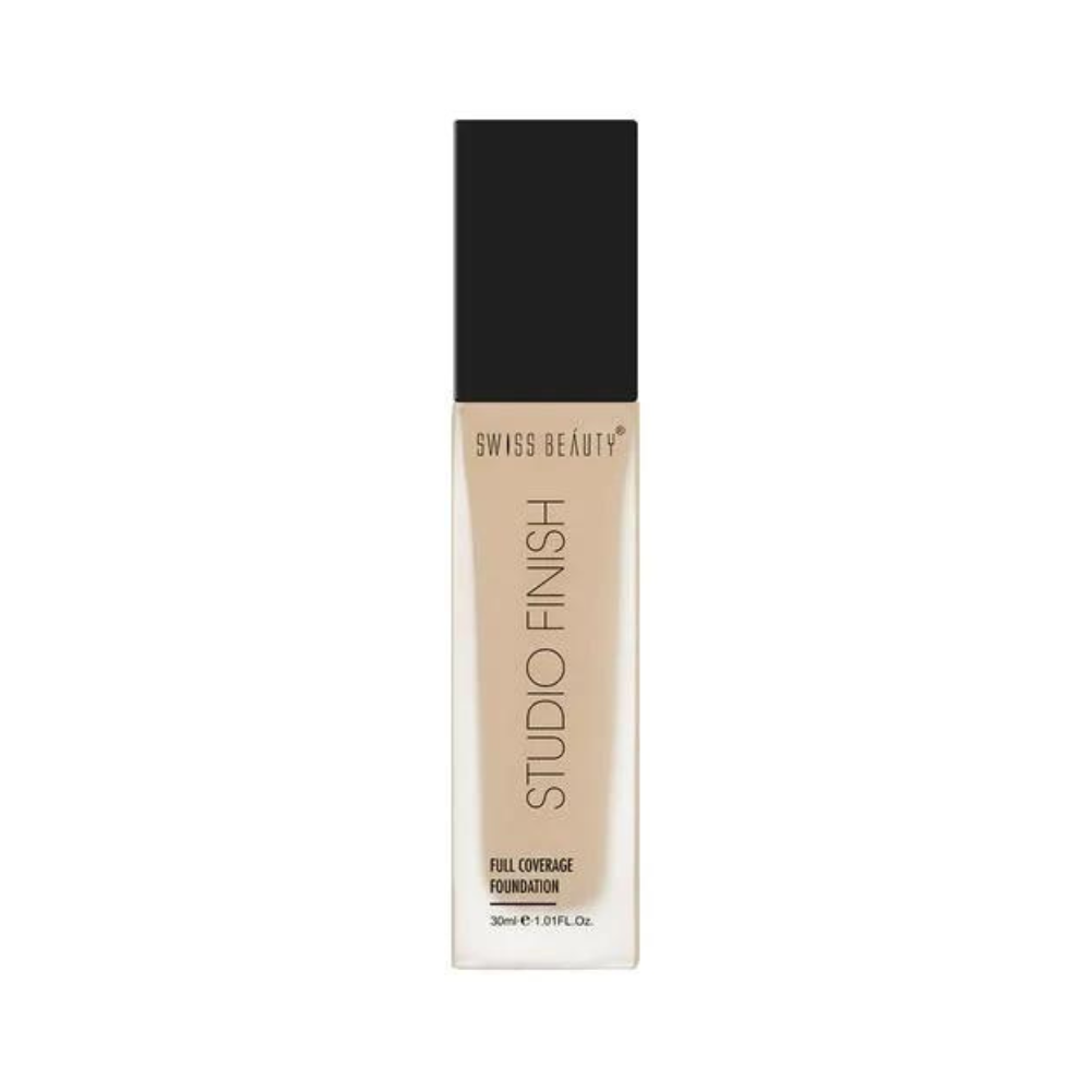 Swiss Beauty Studio Finish Full Coverage Foundation, 30 ml Natural Beige - Niram Global Private Limited