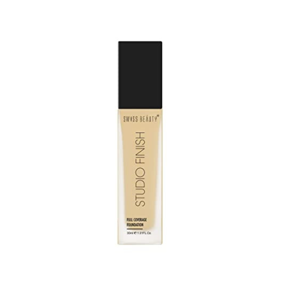 Swiss Beauty Studio Finish Full coverage Foundation, Face Makeup, Warm Nude, 30ml - Niram Global Private Limited