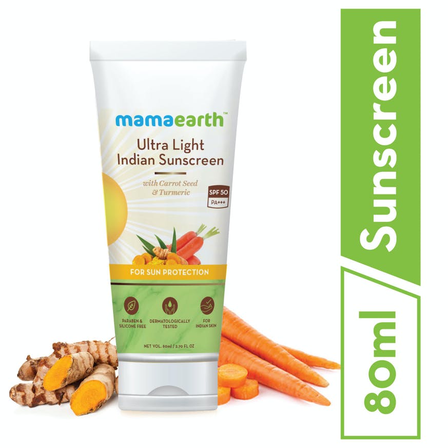 Mamaearth Ultra Light India Sunscreen SPF50 PA+++ With Turmeric & Carrot Seed - Niram Global Private Limited