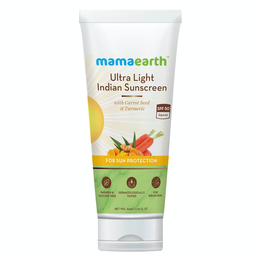 Mamaearth Ultra Light India Sunscreen SPF50 PA+++ With Turmeric & Carrot Seed - Niram Global Private Limited