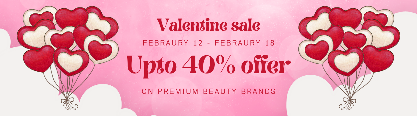 Beauty Valentine Sale on cosmetic products | Offer up to 50% on premium brands