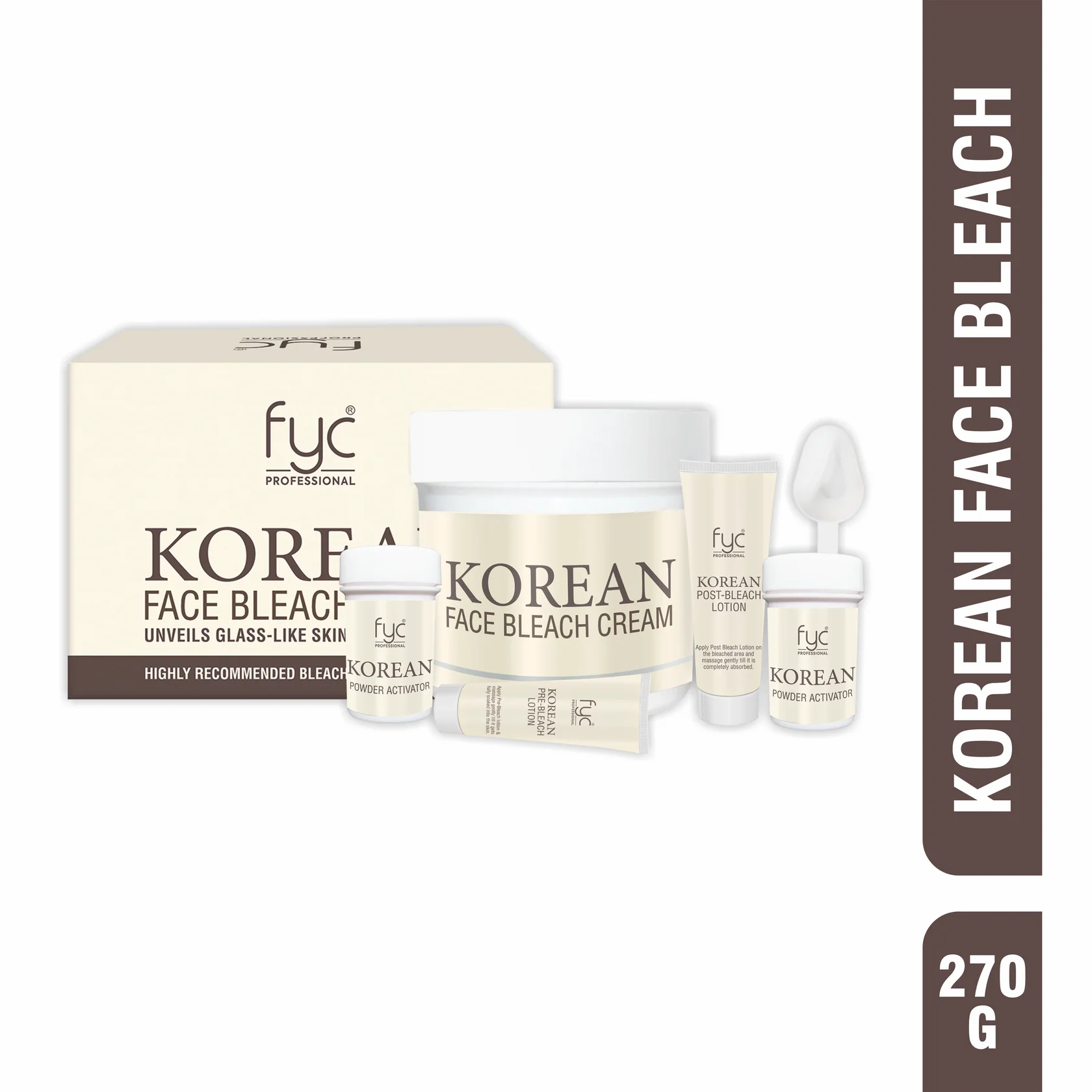 Fyc Professional Korean Face Bleach Cream – Glass Skin Effect, Gentle Whitening & Hydrating Formula (270gm) Skin Glow Cream Fyc