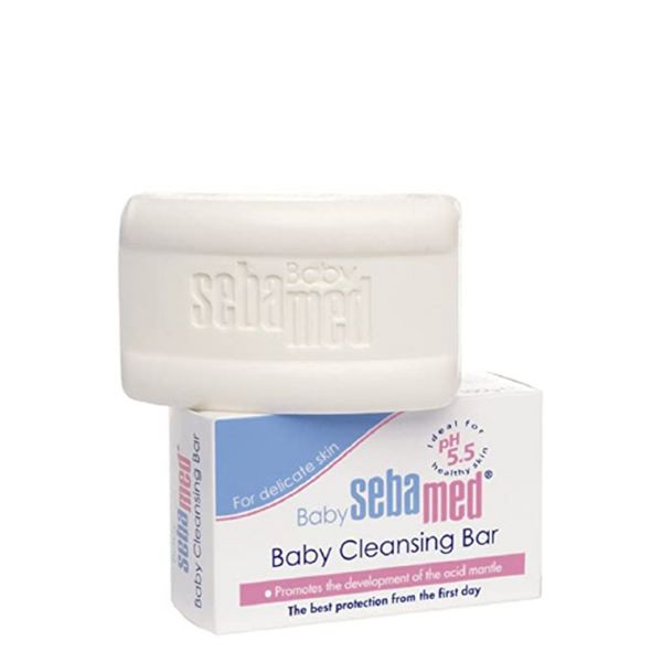 Sebamed Baby Cleansing Bar, PH 5.5, With Panthenol, No Tears & Soap Free Bar, For Delicate Skin (100g)