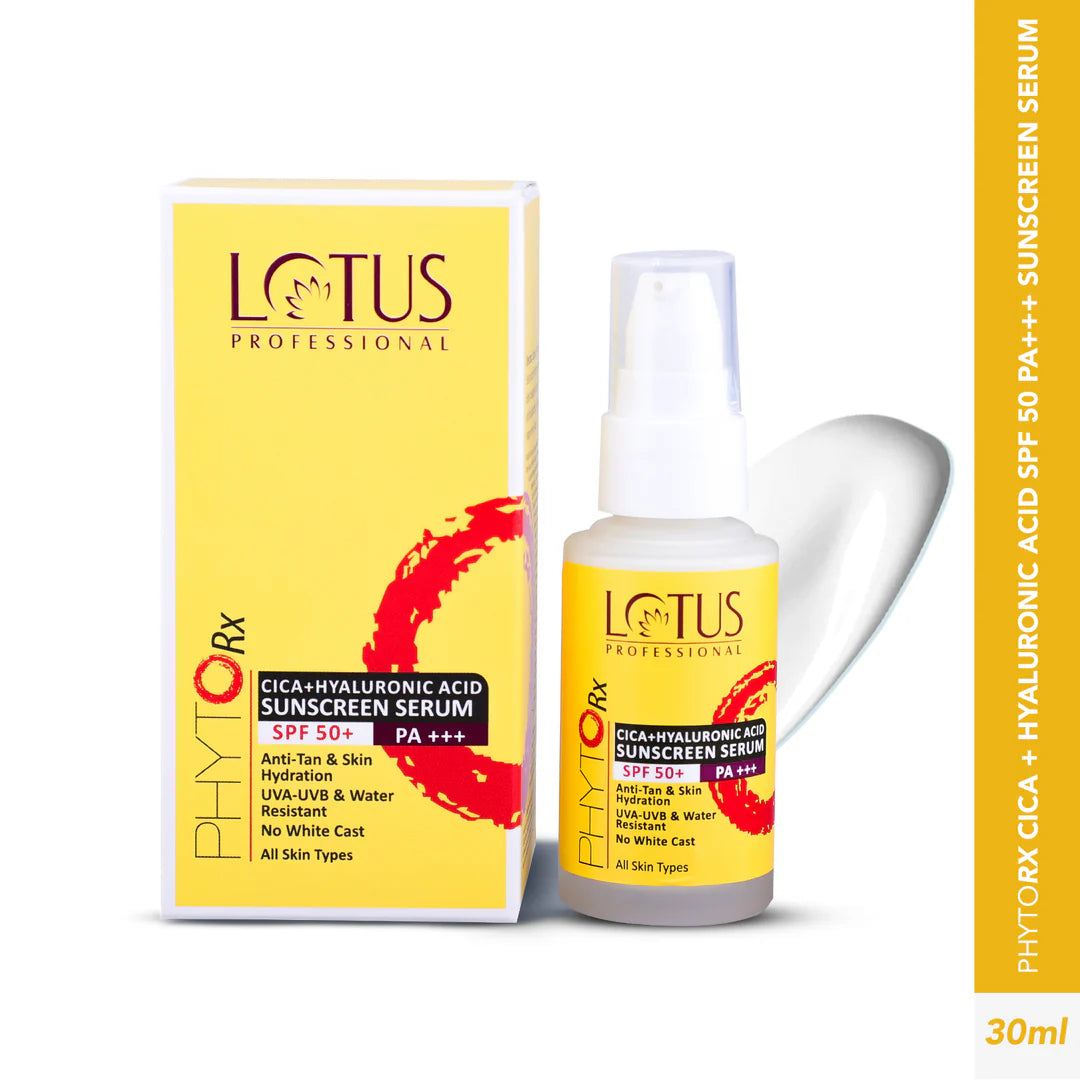 Lotus Professional Cica + Hyaluronic Acid SPF 50 PA+++ Sunscreen Serum For Broad Spectrum, UVA, UVB & Blue Light Protection For All Skin Types - (30ml) Loreal Professional