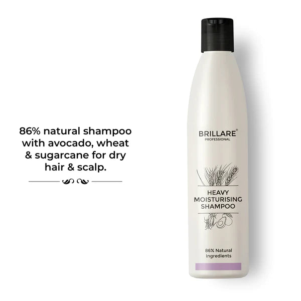 Brillare professional heavy moisturising shampoo 300ml - 85 % natural ingredients for dry and frizzy hair