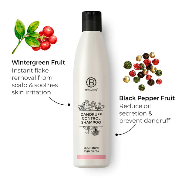Brillare professional dandruff control shampoo 300ml -85% natural ingredients