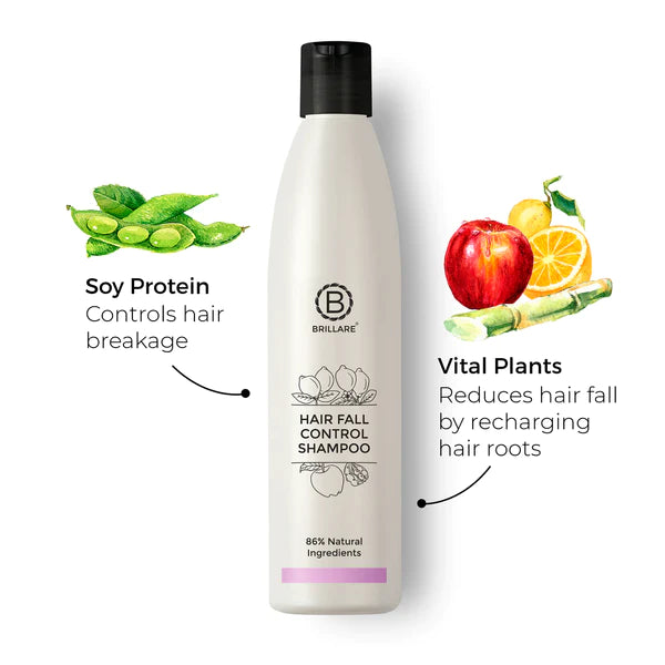 Brillare hair fall control shampoo 300ml - 86% natural ingredients