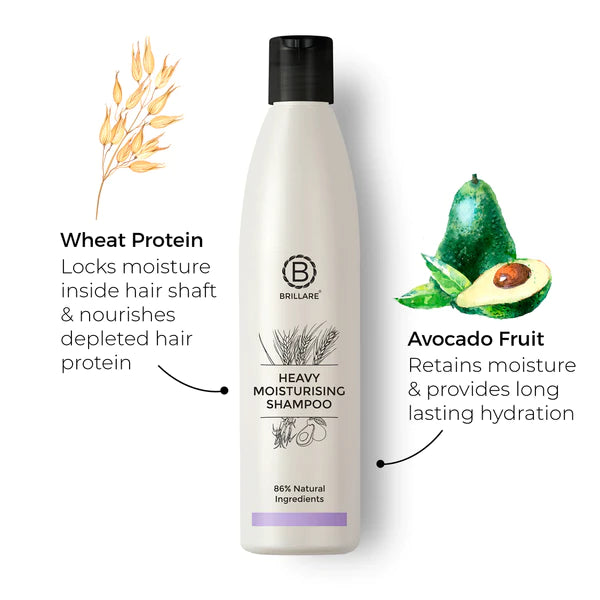 Brillare professional heavy moisturising shampoo 300ml - 85 % natural ingredients for dry and frizzy hair