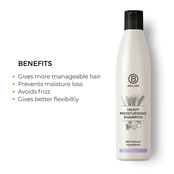 Brillare professional heavy moisturising shampoo 300ml - 85 % natural ingredients for dry and frizzy hair