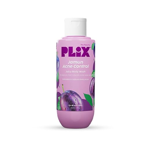 PLIX – The Plant Fix Jamun 2% Salicylic Acid Body Wash | Exfoliating & Acne-Control Formula for Back & Body Acne | Paraben & Silicone Free | Deep Cleansing & Hydrating | 236ml PLIX