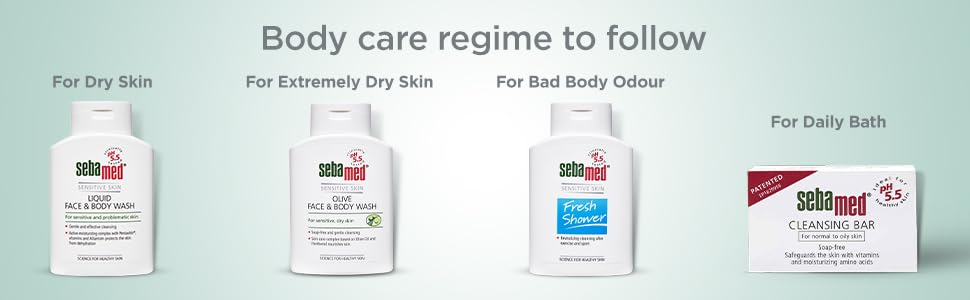 Sebamed Olive Face & Body Wash 200 ml | pH 5.5 for Dry Skin Sebamed