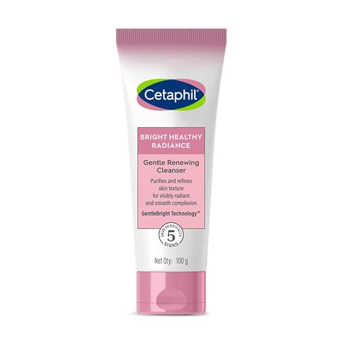 Cetaphil Bright Healthy Radiance Gentle Renewing Cleanser|100G|Gentlebright Technology With Vitamin E-Releasing Jojoba Beads|For All Skin Types|Fragrance Free,1 Count cetaphil